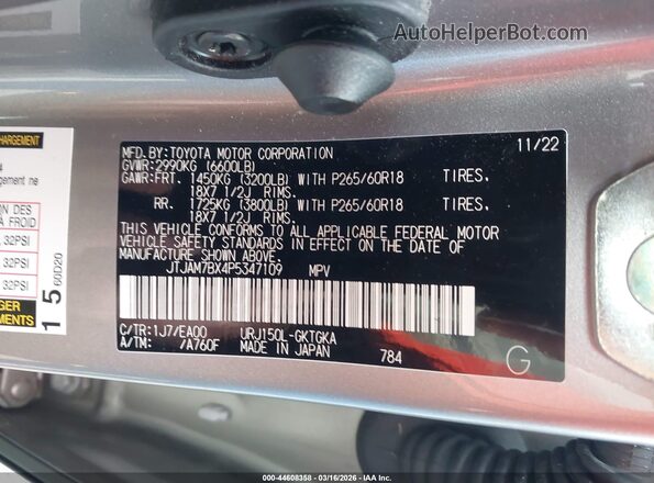 JTJAM7BX4P5347109 2023 LEXUS 460 Beige 