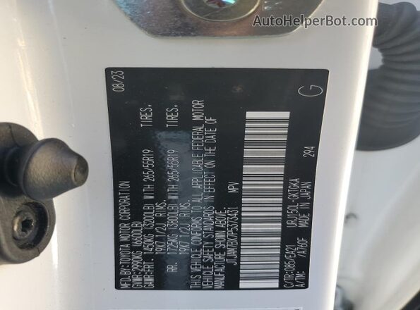 JTJAM7BX7P5373431 2023 LEXUS GX White VIN sticker view