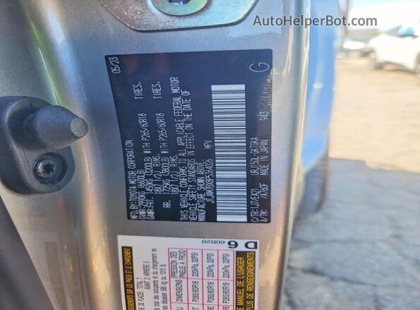 JTJAM7BX8P5364026 2023 LEXUS GX Silver VIN კოდის სტიკერის ხედი