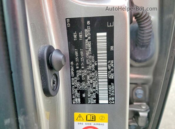 JTJBARBZ0K2204629 2019 LEXUS NX Silver Սալոնի 360 աստիճան տեսք
