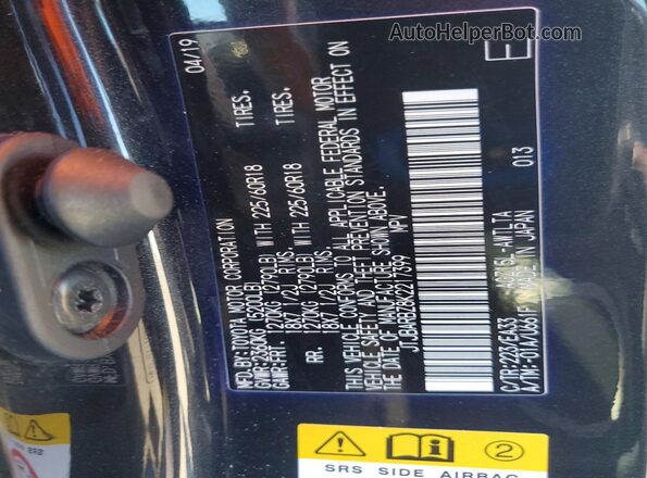 JTJBARBZ8K2217399 2019 LEXUS NX Black Vista de la etiqueta del VIN