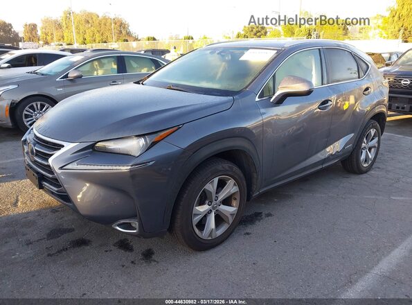 JTJBJRBZ5H2052405 2017 LEXUS NX 300H Gray წინა მარცხენა ხედი სამი მეოთხედიდან