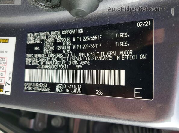 JTJDARBZ0M2190811 2021 LEXUS NX Gray 360 interior view