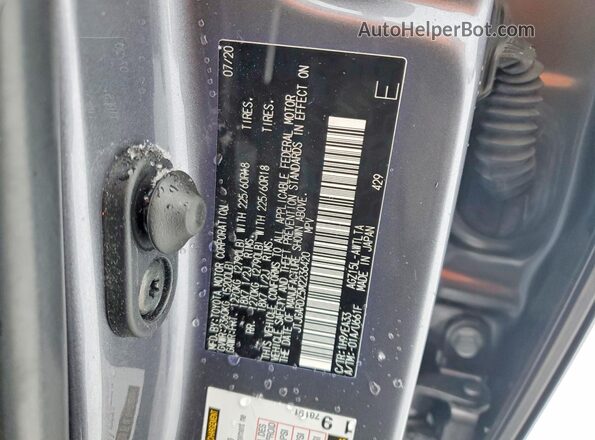 JTJGARDZ5M2236420 2021 LEXUS NX Charcoal Вид наклейки з VIN-кодом