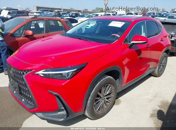 JTJGGCEZ8N2004146 2022 LEXUS NX 350 Red წინა მარცხენა ხედი სამი მეოთხედიდან