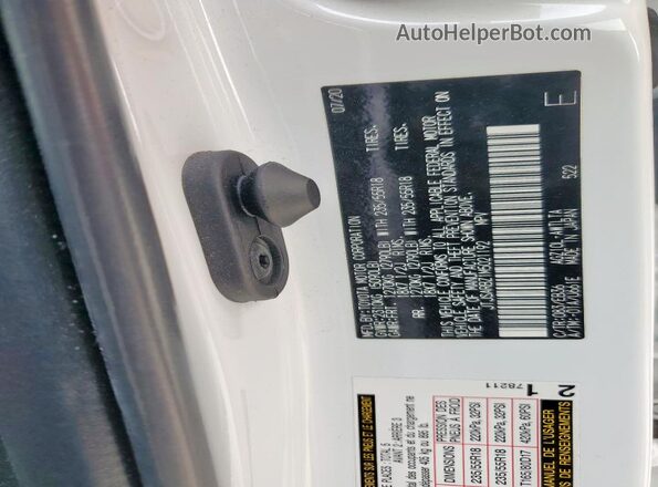 JTJSARBZ1M5021192 2021 LEXUS NX Белый Вид наклейки с VIN-кодом