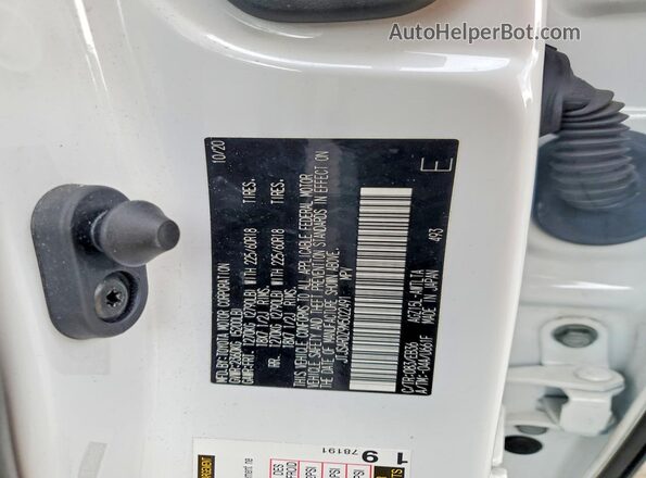 JTJSARDZ9M5022491 2021 LEXUS NX White Вид наклейки з VIN-кодом