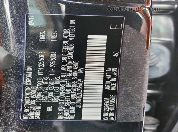 JTJYARBZ1J2086129 2018 LEXUS NX Black Вид наклейки з VIN-кодом