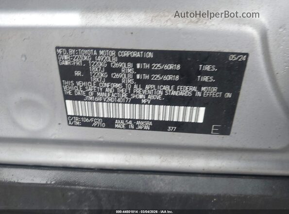 JTM16RFV2RD140177 2024 TOYOTA RAV4 HYBRID Silver 