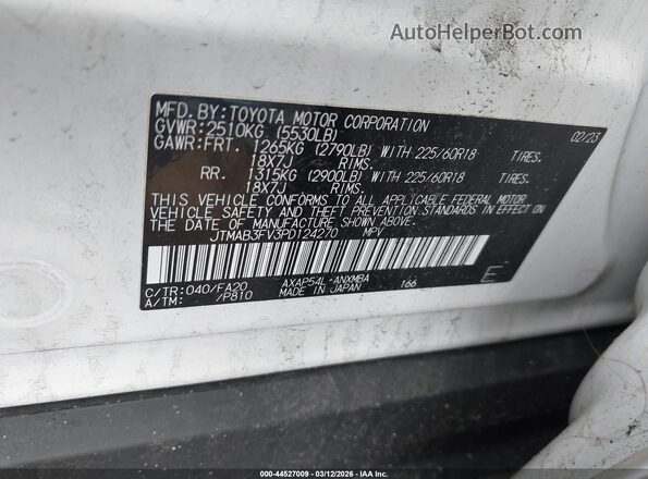 JTMAB3FV3PD124270 2023 TOYOTA RAV4 PRIME Белый Вид подкапотного пространства
