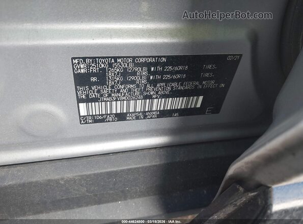 JTMAB3FV8MD026248 2021 TOYOTA RAV4 PRIME Серебряный Вид подкапотного пространства