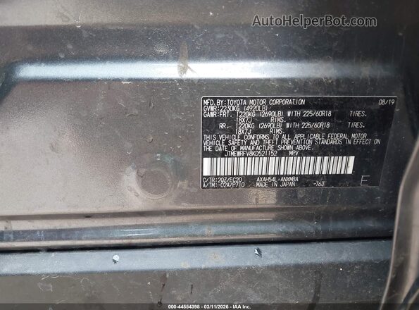 JTMEWRFV8KD521152 2019 TOYOTA RAV4 HYBRID Gray Вид підкапотного простору