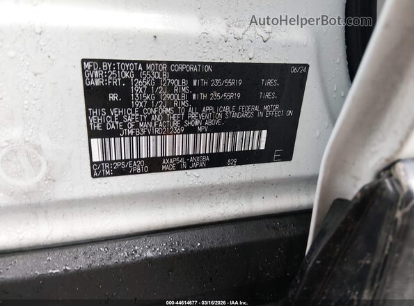 JTMFB3FV1RD212369 2024 TOYOTA RAV4 PRIME White Engine compartment view