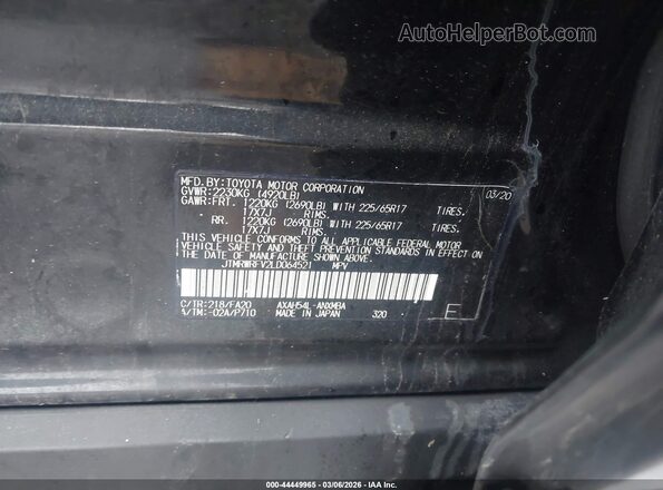 JTMRWRFV2LD064521 2020 TOYOTA LE Черный Вид подкапотного пространства