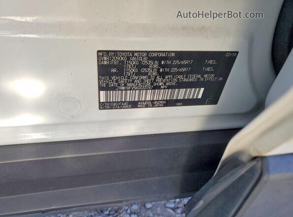 JTMW1RFV5KD033747 2019 TOYOTA RAV4 White 