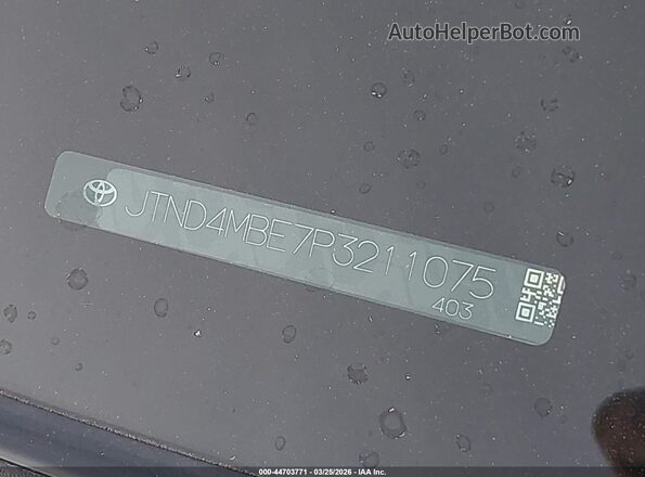 JTND4MBE7P3211075 2023 TOYOTA LL Silver 