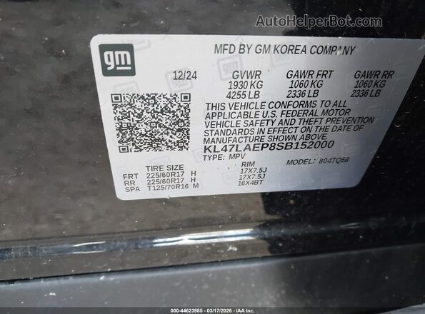 KL47LAEP8SB152000 2025 BUICK OTHER Black Вид підкапотного простору