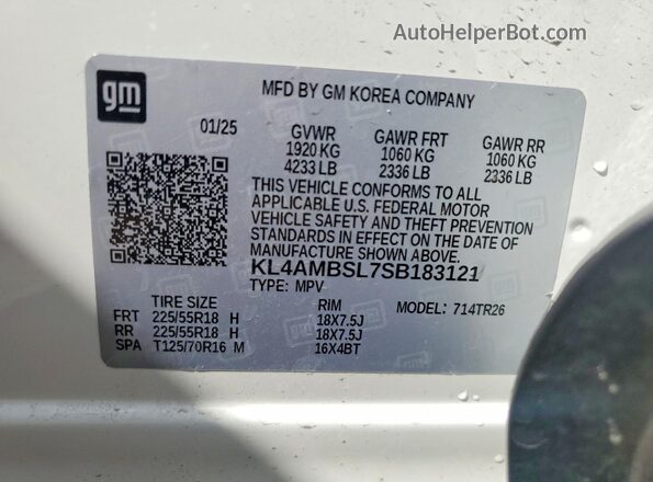 KL4AMBSL7SB183121 2025 BUICK ENCORE Белый Вид подкапотного пространства