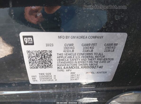 KL4AMDSLXRB092740 2024 BUICK ENCORE Black Engine compartment view
