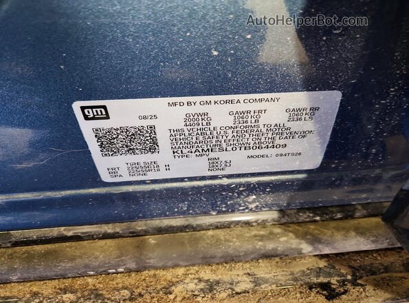 KL4AMESL0TB064409 2026 BUICK ENCORE Blue Widok wnętrza 360 stopni