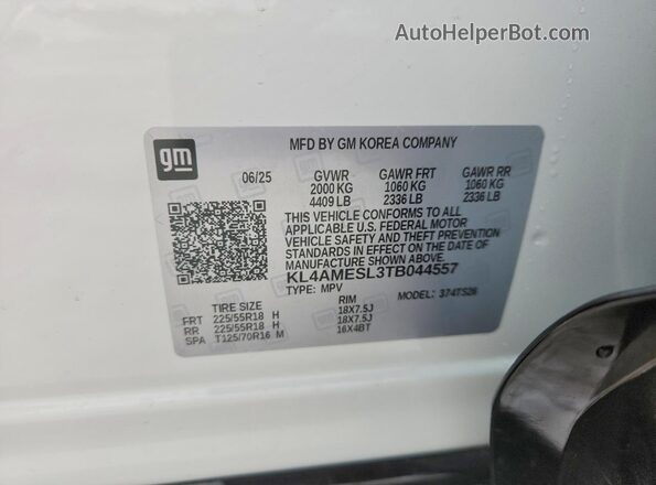 KL4AMESL3TB044557 2026 BUICK ENCORE White VIN կոդի պիտակի տեսք
