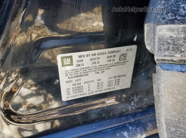 KL4CJASB3HB023409 2017 BUICK ENCORE Black Vista del compartimento del motor