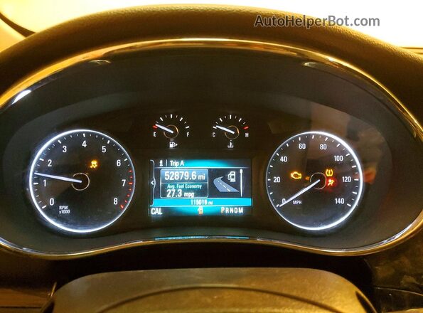 KL4CJASB6JB717114 2018 BUICK ENCORE Black ხელსაწყოთა პანელის ხედი