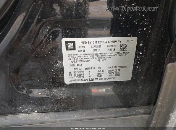 KL4CJESM3NB516902 2022 BUICK ENCORE Black Vista del compartimento del motor