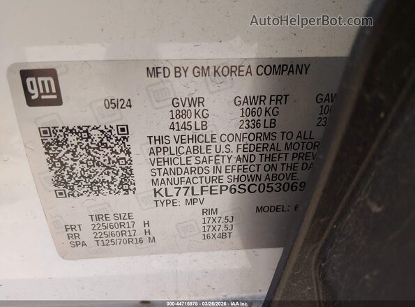 KL77LFEP6SC053069 2025 CHEVROLET TRAX White 