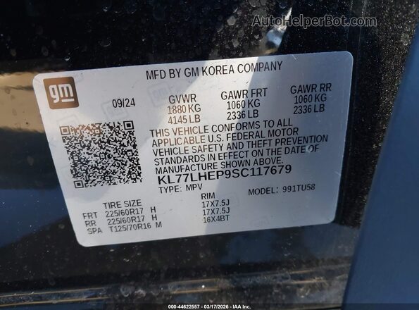 KL77LHEP9SC117679 2025 CHEVROLET TRAX Black Շարժիչի բաժամունքի տեսք