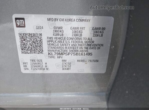 KL79MPSP7SB161495 2025 CHEVROLET TRAILBLAZER Silver ძრავის განყოფილების ხედი