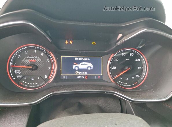KL79MTSL8MB073760 2021 CHEVROLET TRAILBLAZER Turquoise Vista del cuadro de instrumentos