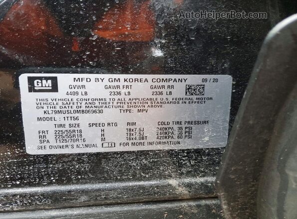 KL79MUSL0MB069630 2021 CHEVROLET TRAILBLAZER Black Вид підкапотного простору