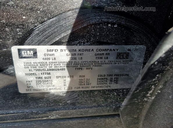 KL79MUSL8MB026489 2021 CHEVROLET TRAILBLAZER Black Вид наклейки з VIN-кодом