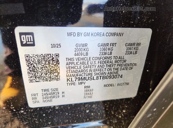 KL79MUSL8TB093074 2026 CHEVROLET TRAILBLAZER Black 