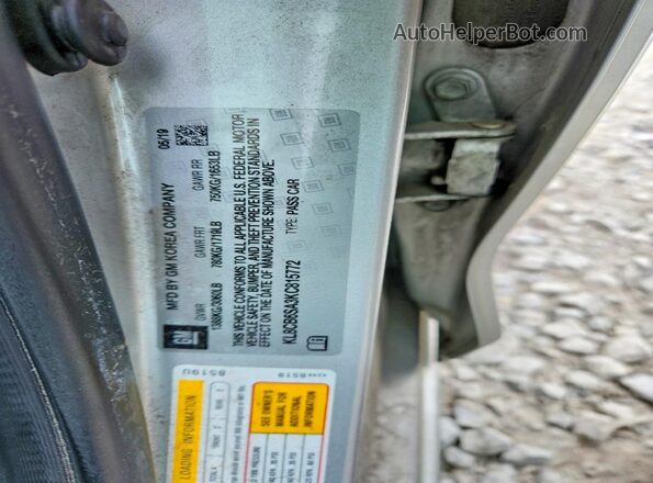 KL8CB6SA3KC815772 2019 CHEVROLET SPARK Серебряный Вид подкапотного пространства