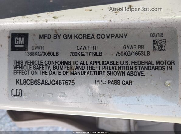 KL8CB6SA8JC467675 2018 CHEVROLET SPARK Cream Вид підкапотного простору