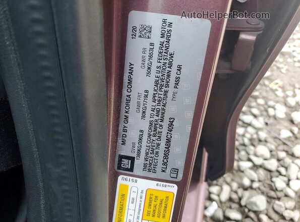 KL8CB6SA8MC740943 2021 CHEVROLET SPARK Purple Вид підкапотного простору