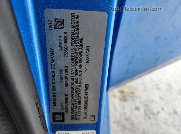 KL8CD6SA0JC447589 2018 CHEVROLET SPARK Blue Շարժիչի բաժամունքի տեսք