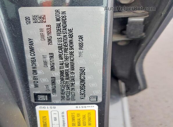 KL8CD6SA3MC735451 2021 CHEVROLET SPARK Charcoal Widok komory silnika