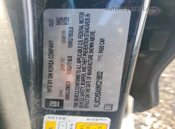 KL8CD6SA8MC218632 2021 CHEVROLET SPARK Black 
