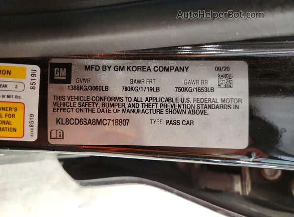 KL8CD6SA8MC718807 2021 CHEVROLET SPARK Black ძრავის განყოფილების ხედი