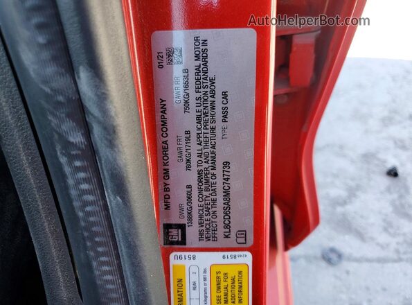 KL8CD6SA8MC747739 2021 CHEVROLET SPARK Red Engine compartment view
