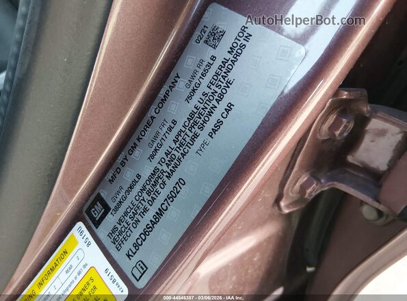 KL8CD6SA8MC750270 2021 CHEVROLET SPARK Purple Widok komory silnika