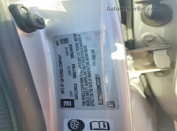 KL8CD6SA9MC222611 2021 CHEVROLET SPARK Gray Widok komory silnika