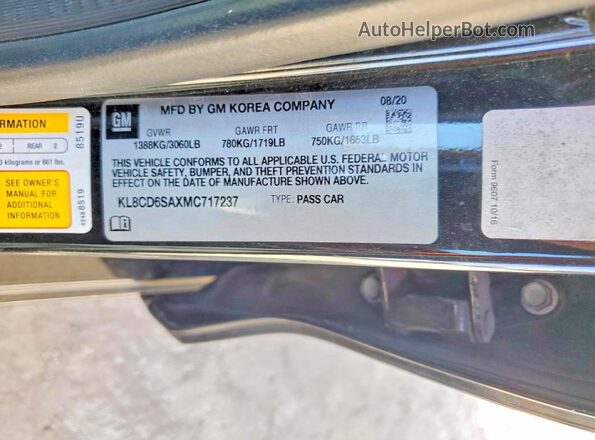 KL8CD6SAXMC717237 2021 CHEVROLET SPARK Black Widok komory silnika