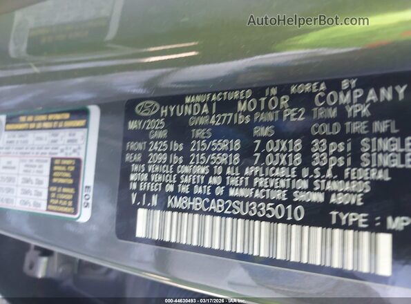 KM8HBCAB2SU335010 2025 HYUNDAI KONA Gray Engine compartment view