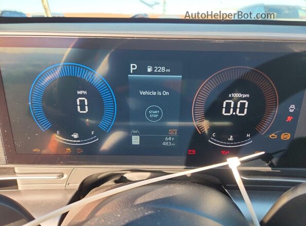 KM8HF3AB4TU412143 2026 HYUNDAI KONA White ხელსაწყოთა პანელის ხედი
