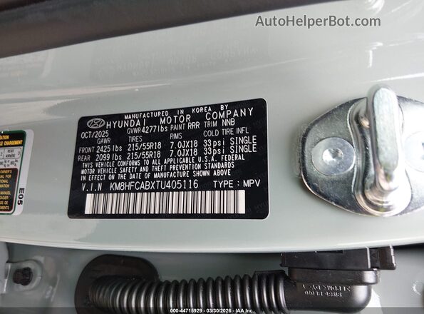 KM8HFCABXTU405116 2026 HYUNDAI KONA Green Շարժիչի բաժամունքի տեսք