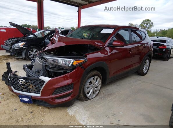 KM8J23A42LU158205 2020 HYUNDAI TUCSON Red წინა მარცხენა ხედი სამი მეოთხედიდან